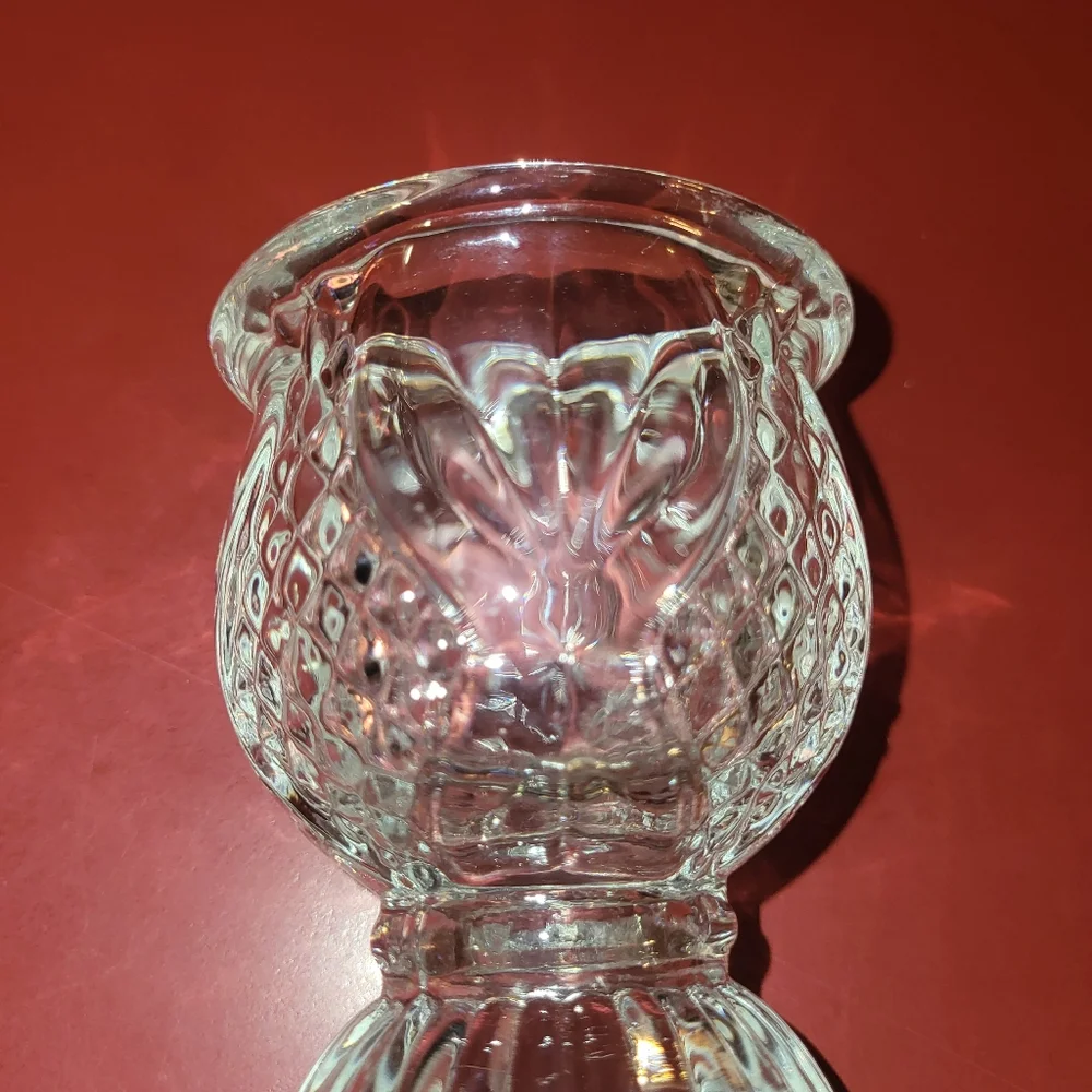 Avon Crystal Votive Candle Holder Bud Vase Vintage Glass